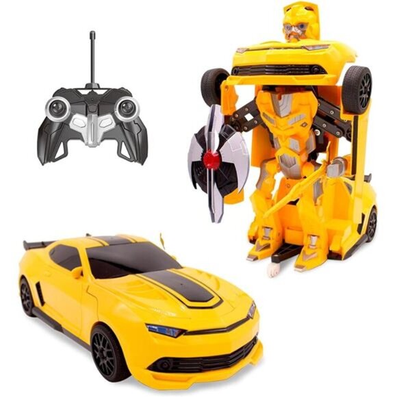Kids RC Toy Sports Car Transforming Robot Remote Control with One Button - Picture 1 of 7